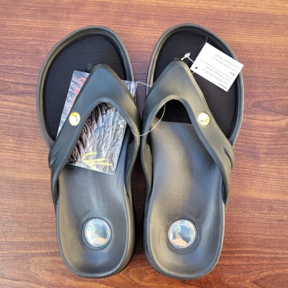 Hawaiian Jellys Ultra Comfort O'o Black Lava  Unisex Flip Flop Sandal Sz… - Picture 14 of 16